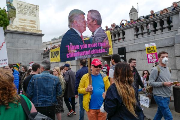 Trump protest in London  - 
