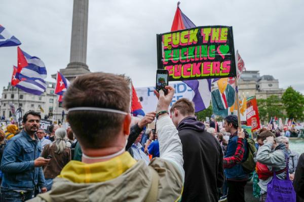 Trump protest in London  - 