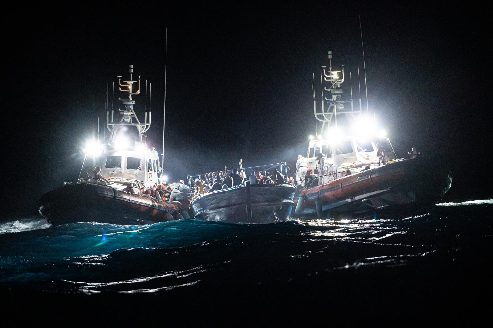 Image from DAILY NEWS - The Guardia Costiera rescued 280 people from a drifting...