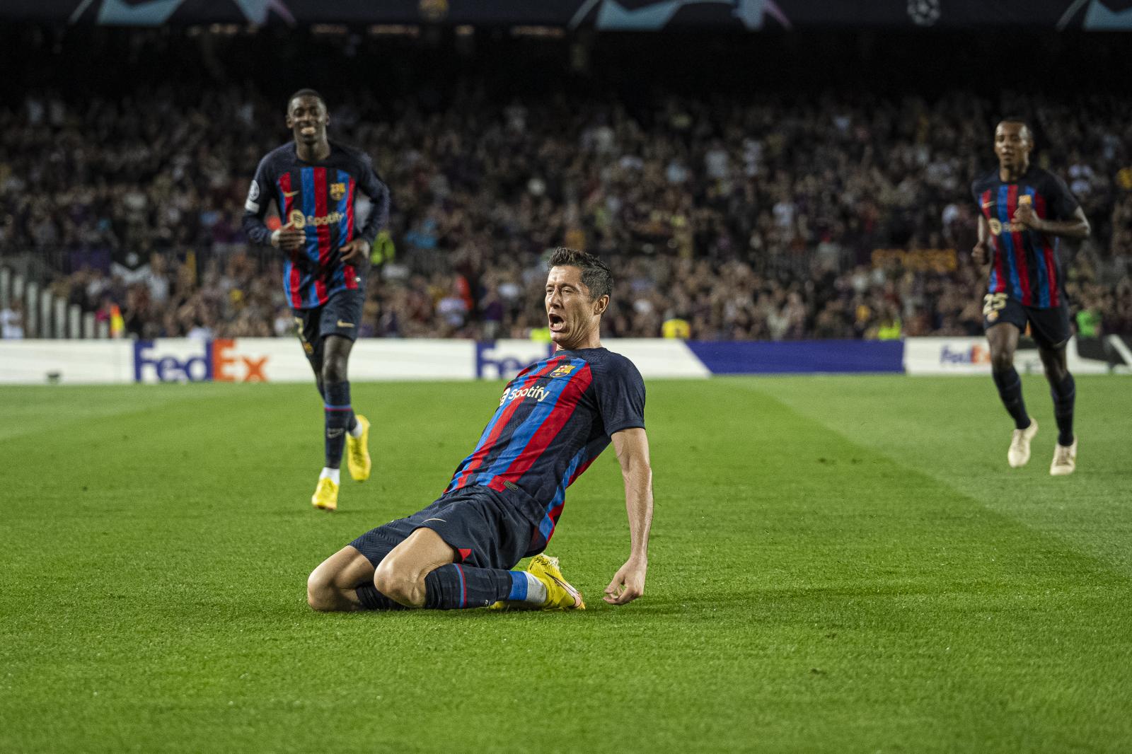 Image from DAILY NEWS - Robert Lewandowski (9) Futbol Club Barcelona player...