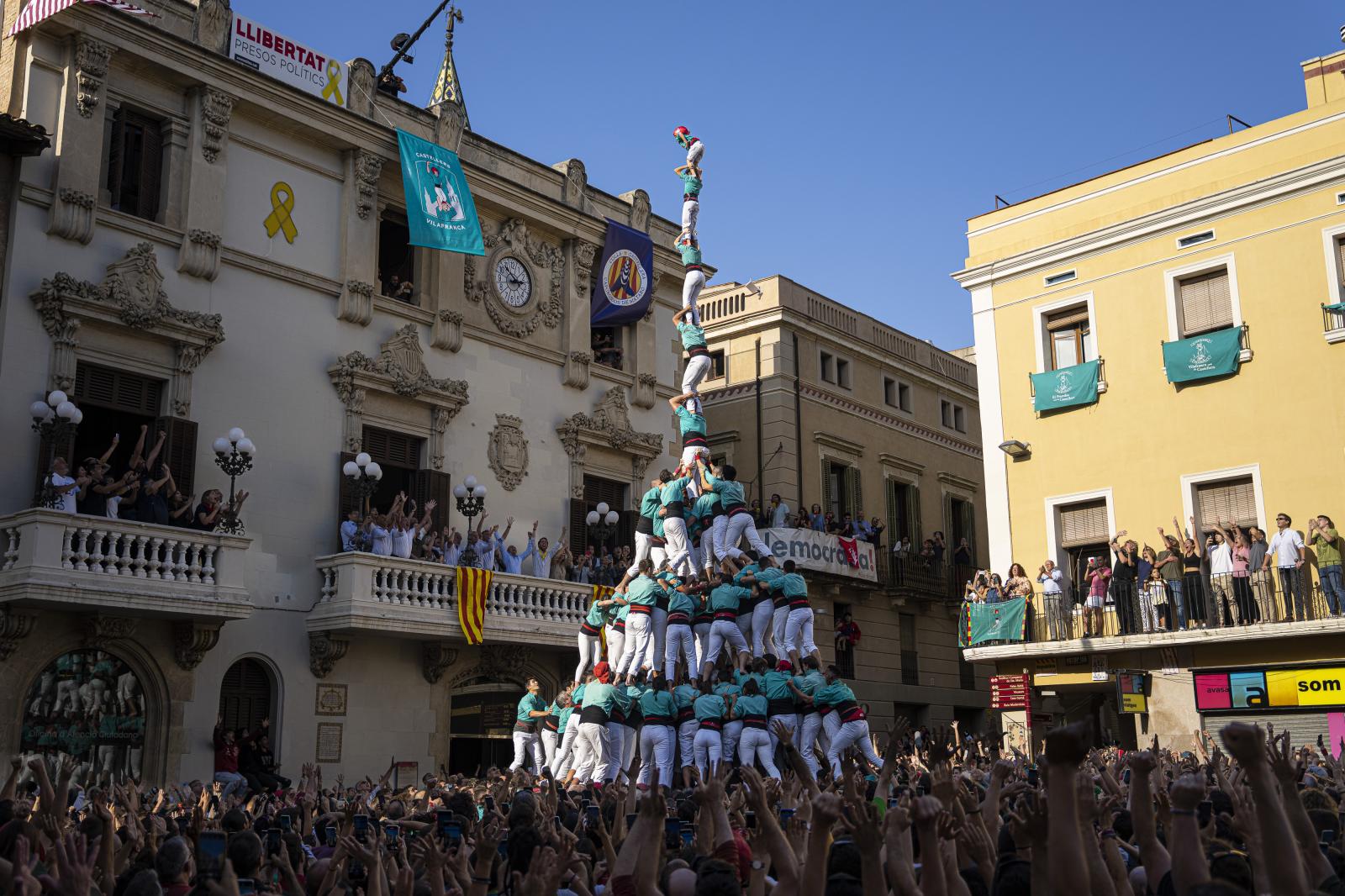 Image from DAILY NEWS - The Castellers of Vilafranca del Penedès load, for...