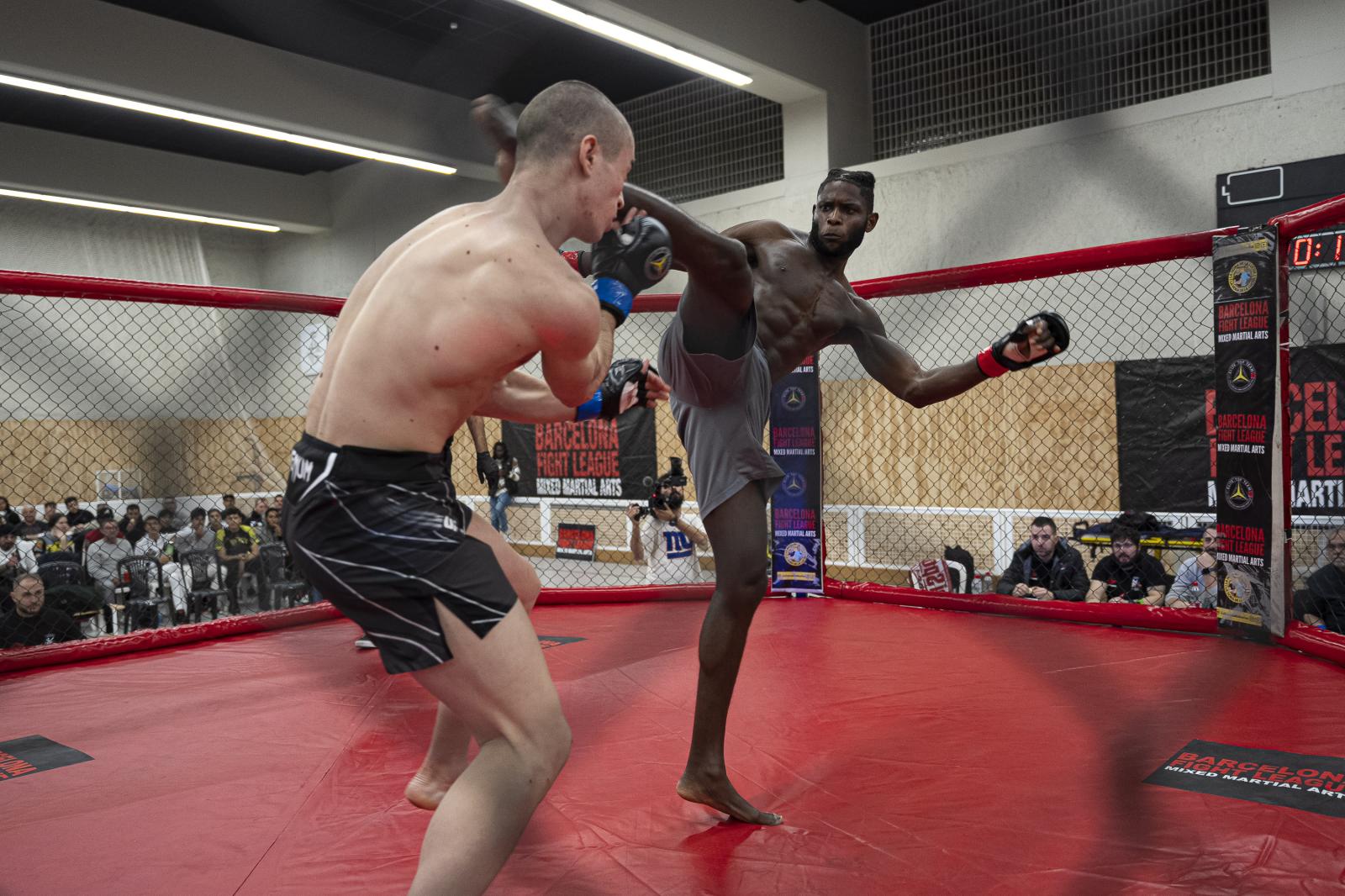 DAILY NEWS - Amateur MMA fight at the Barcelona Fight League held on...