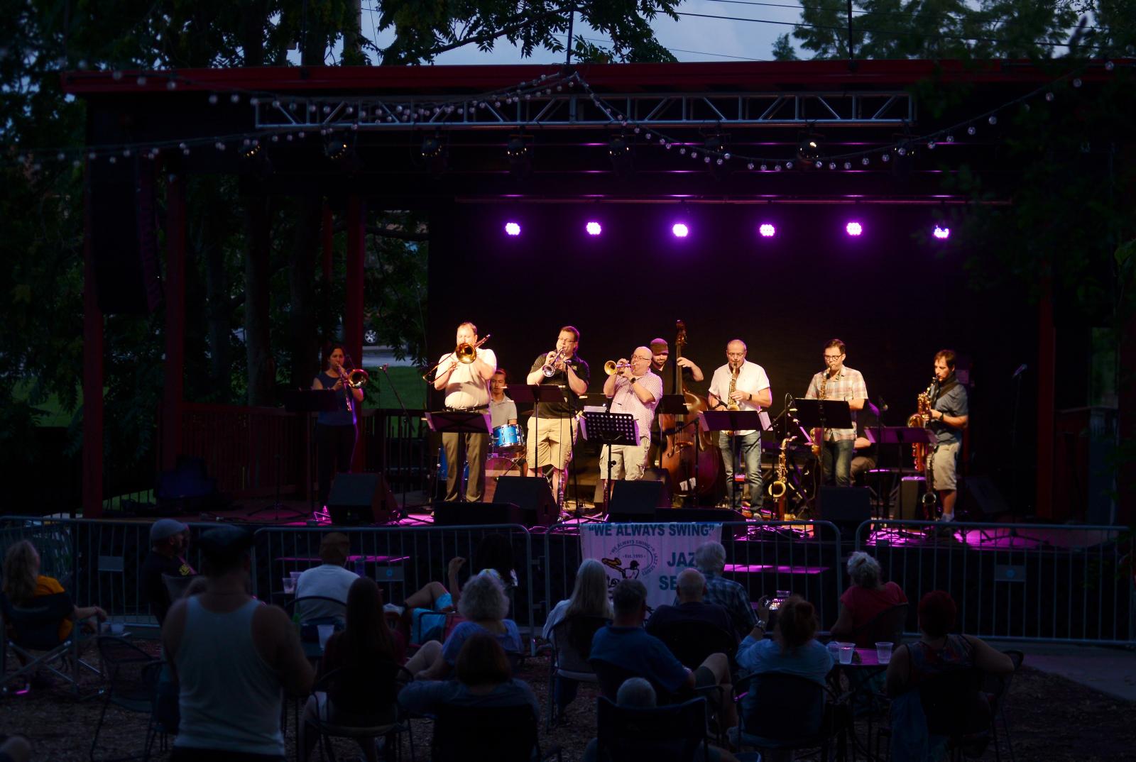 “We Always Swing” Jazz series hosted a concert on Thursday, July 1, 2021 at the Rose Music Hall in Columbia. There were two bands that played, the Ben Colagiovanni Quartet and the second being a 10-piece ensemble led by Sam Griffith. 