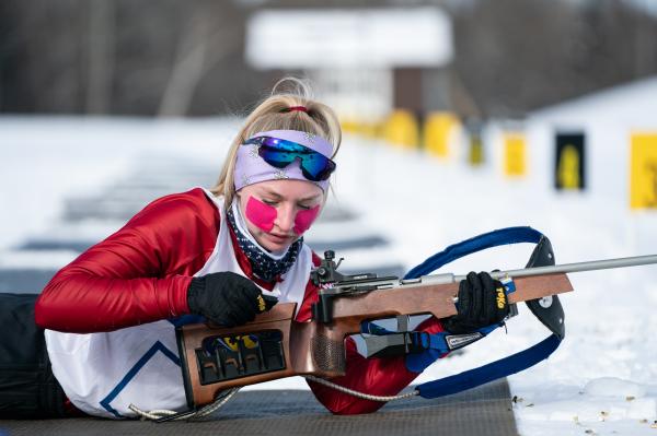 Image from Sports - Kerissa Dunn (Old Forge, NY) grabbing her magazine to...