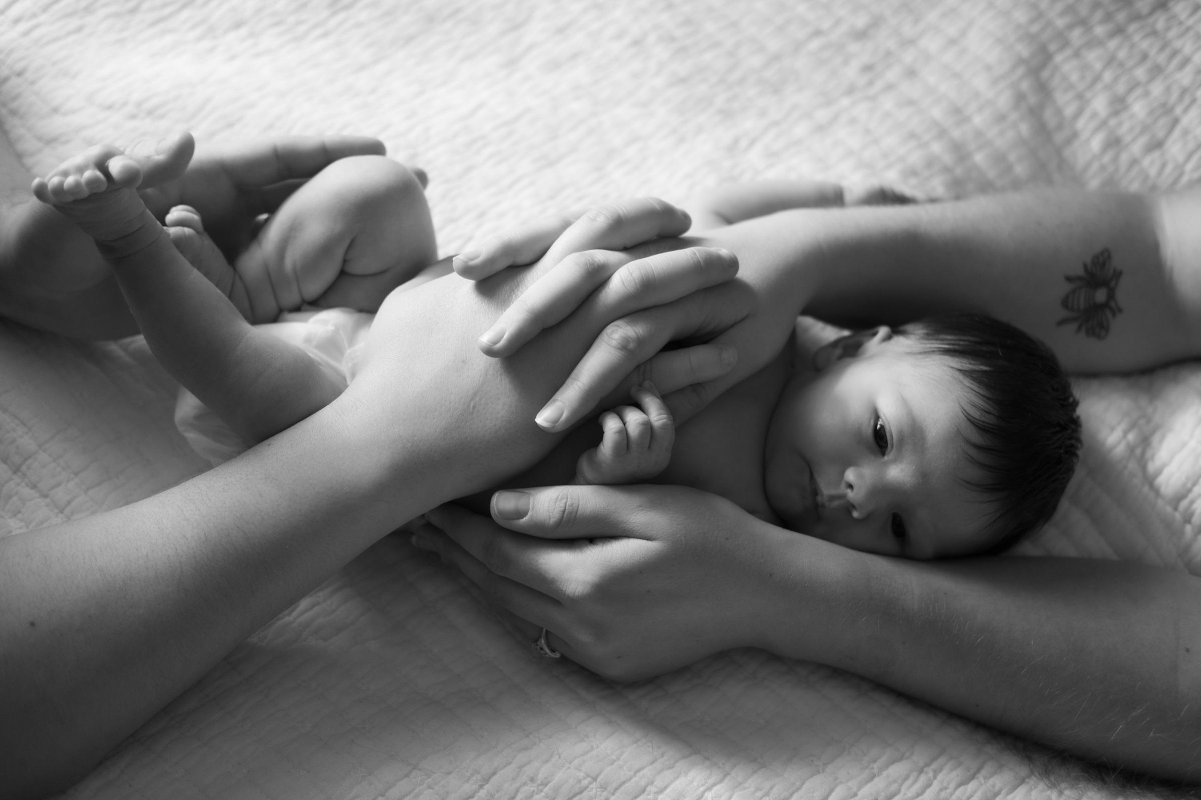 Forever and ever, no matter what - We hold hands over Ana Sofia for one of her newborn...
