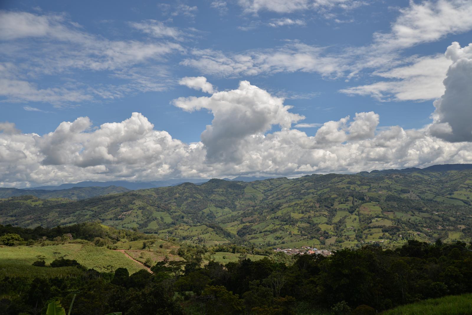 SINGLES - Mountainous landscape of the Boyaca region bordering...