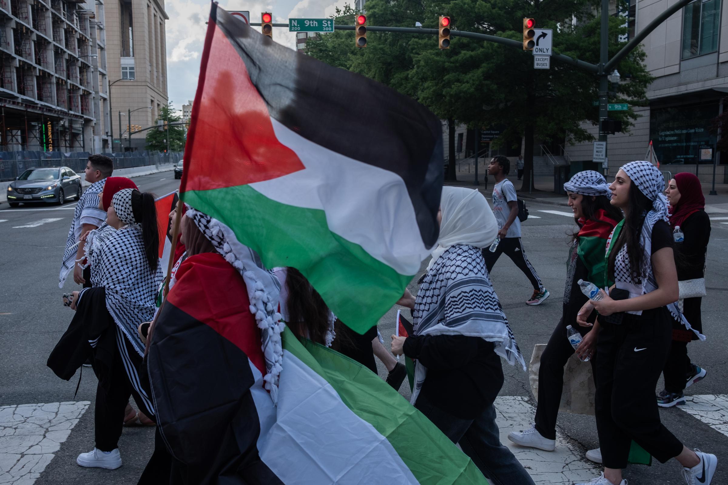 Protesters support of Palestine - 