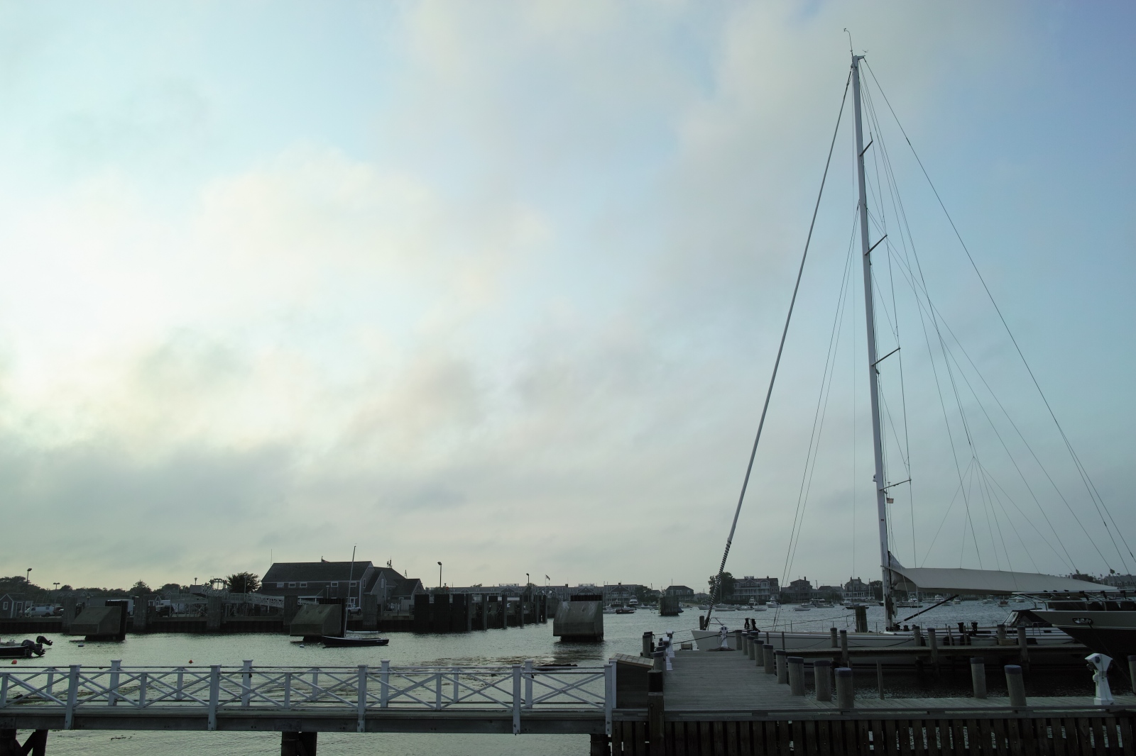 At the Water's Edge - Large Sailboat Docked at Old North Wharf, Nantucket,...