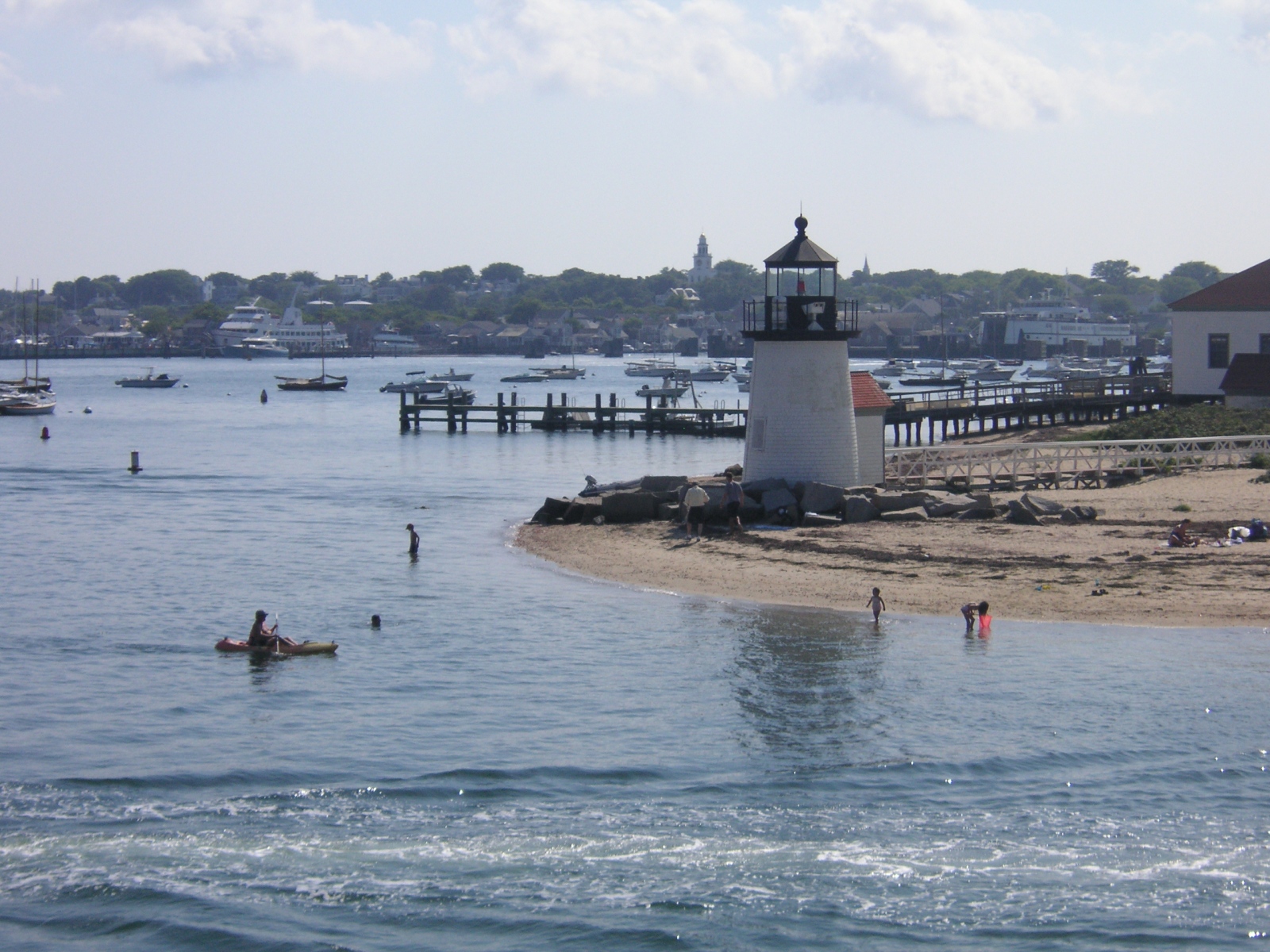 At the Water's Edge - View of Brant Point from Fast Ferry, Nantucket,...