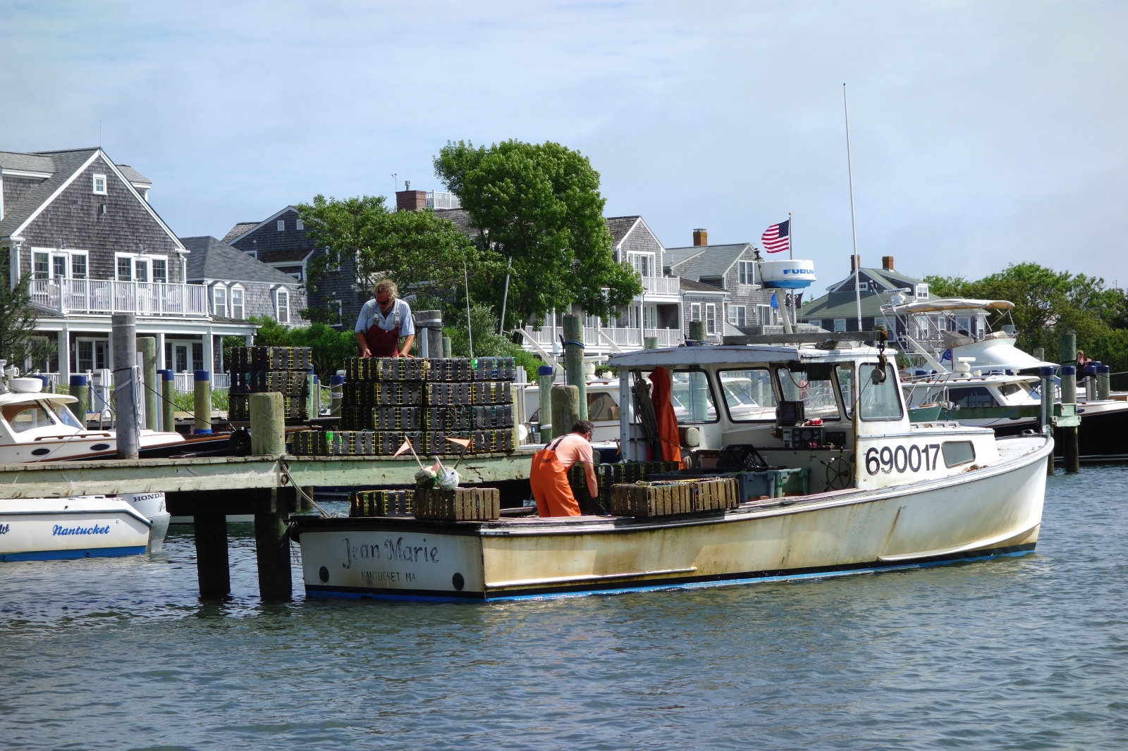 At the Water's Edge - Lobstermen and Boat, Nantucket, MassachusettsÂ
