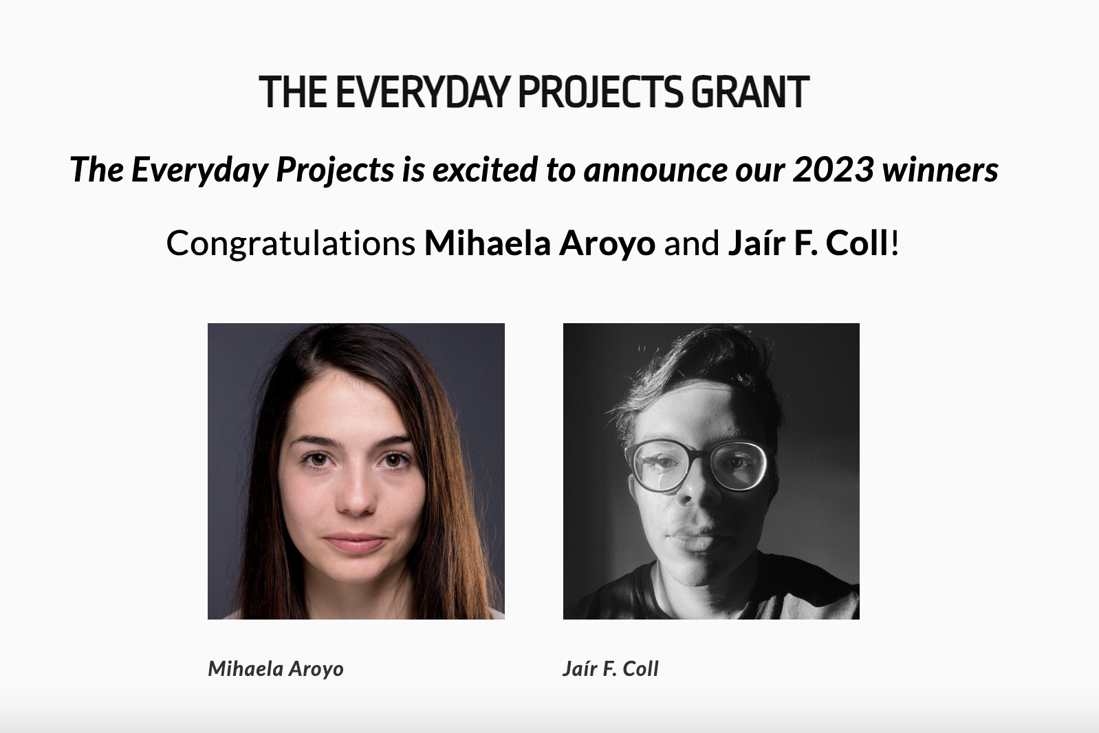 Winner of the Everyday Projects Grant 2023