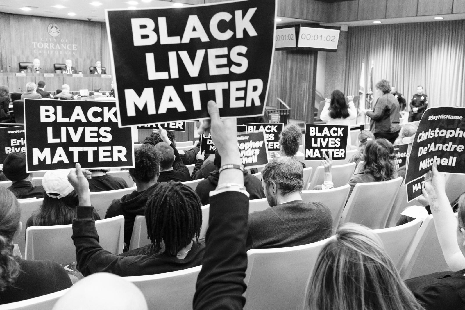 BLM at Torrance City Council for Christopher De'Andre Mitchell, 2019 | Buy this image