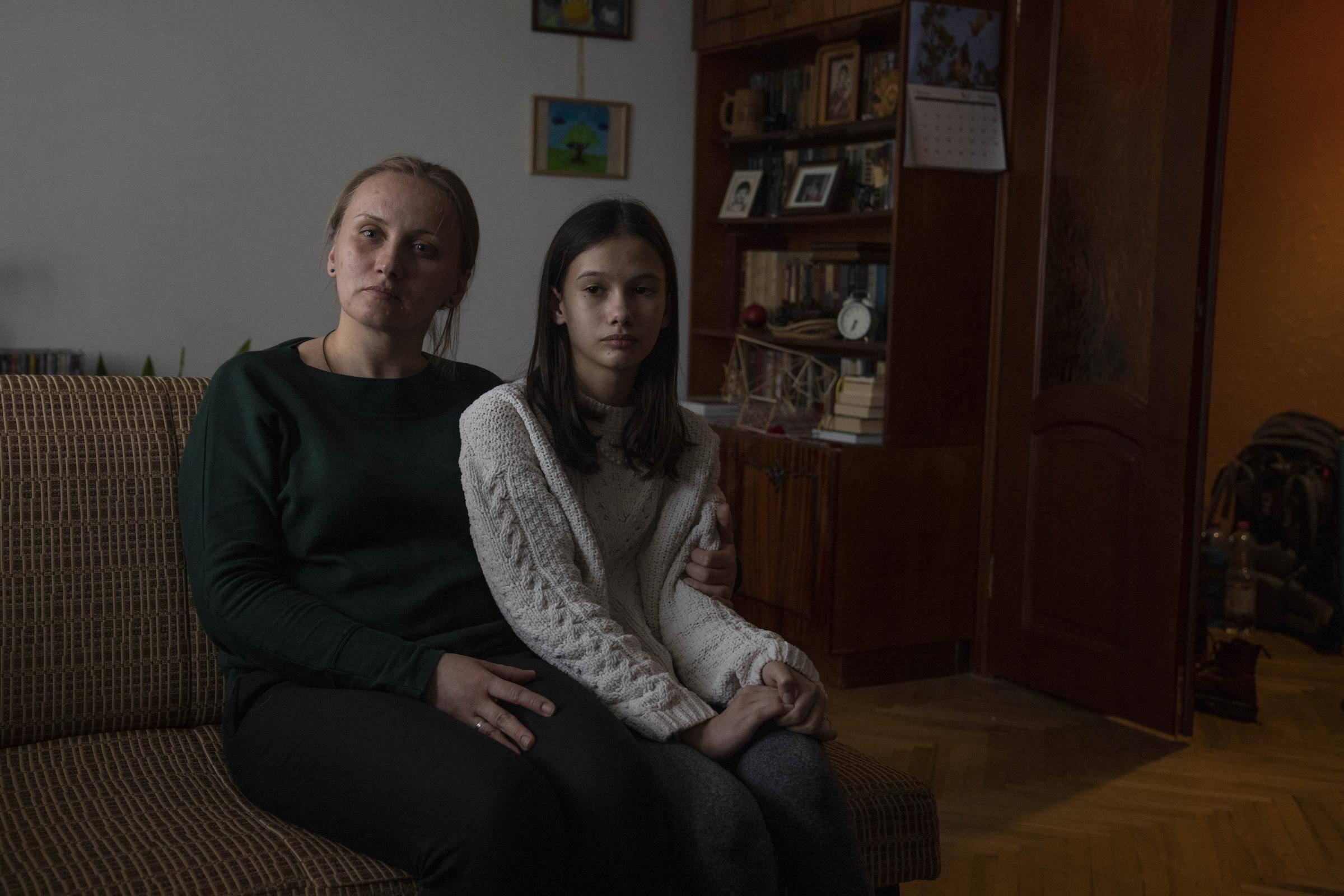 Stories of Ukraine's families during war - Olha and her 13-year-old daughter Solomiya.