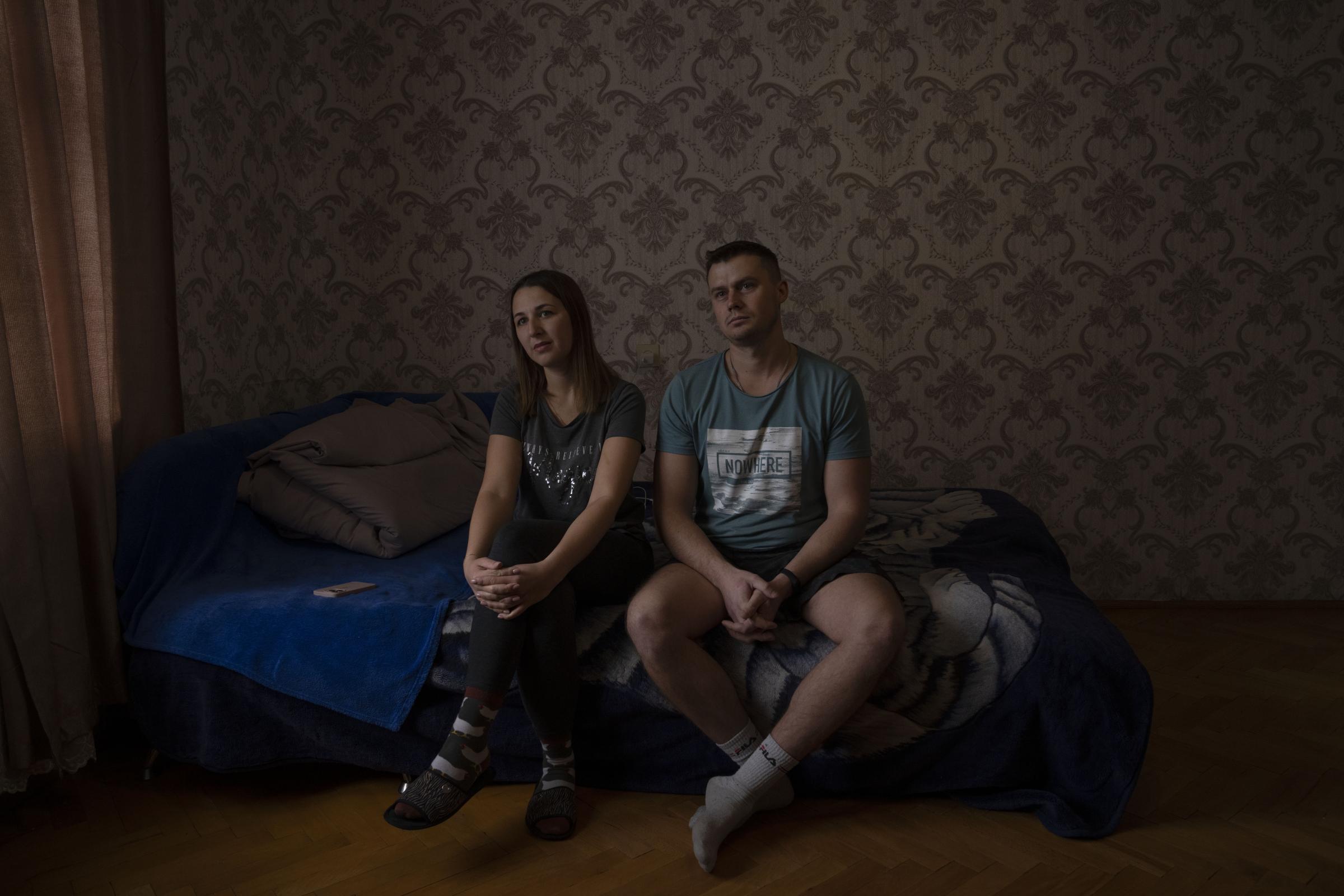 Olya Shlapak, and her husband Sasha Olexandre, recount their story after fleeing their home in Kharkiv.