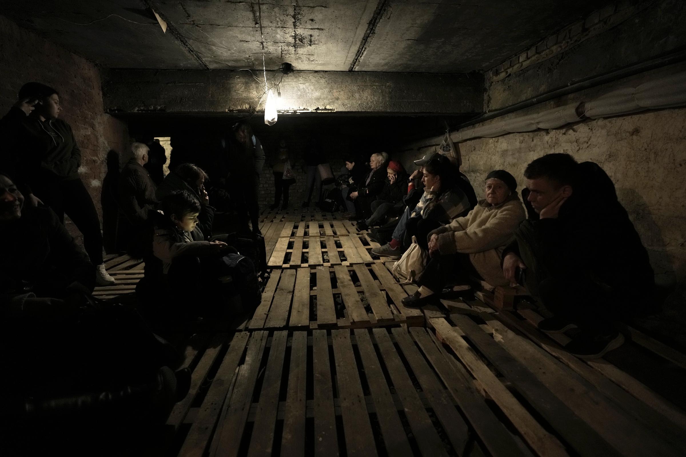  People shelter underground following explosions. 