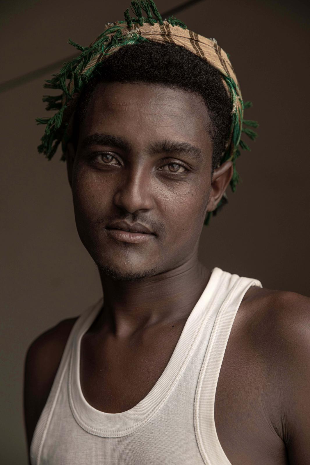  Hussein Asfar, 20, a victim of abuse from smugglers when he landed in Yemen. 