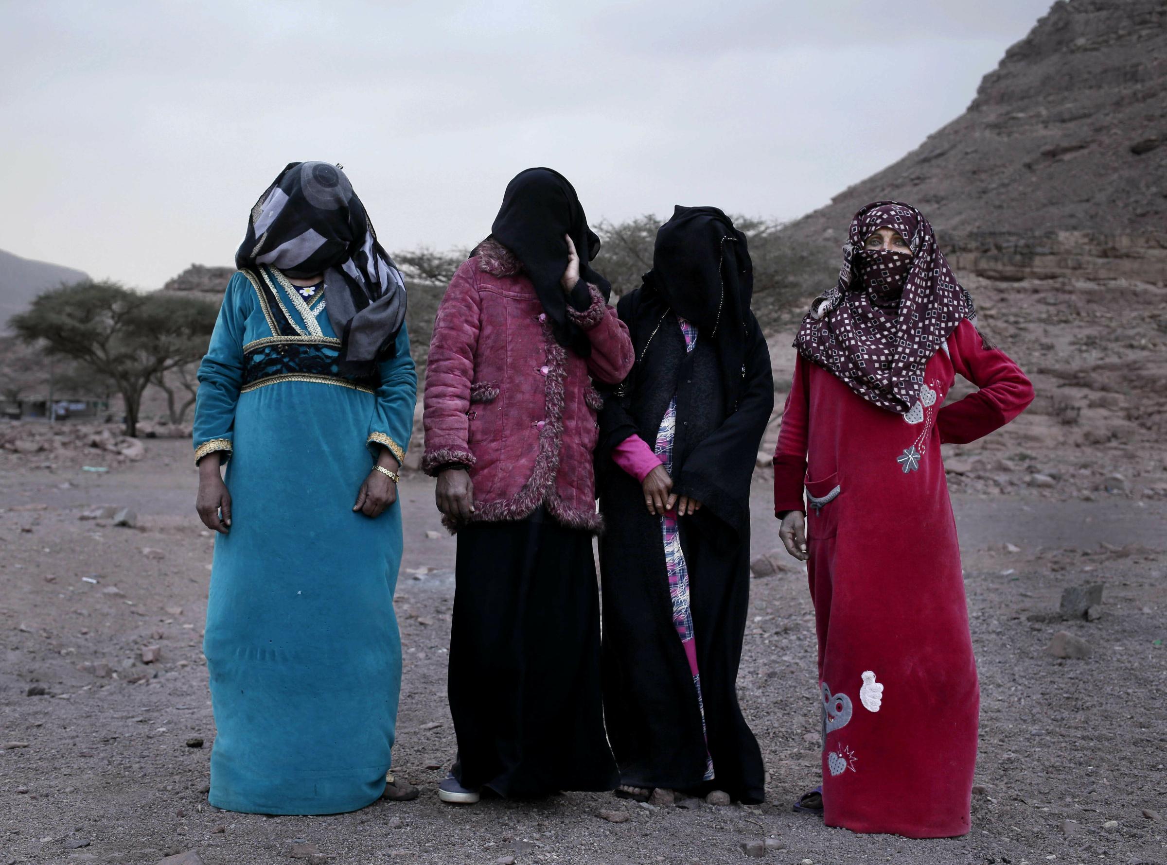 The first female Bedouin guides Umm Yasser, Umm Soliman, Aicha, and Selima.