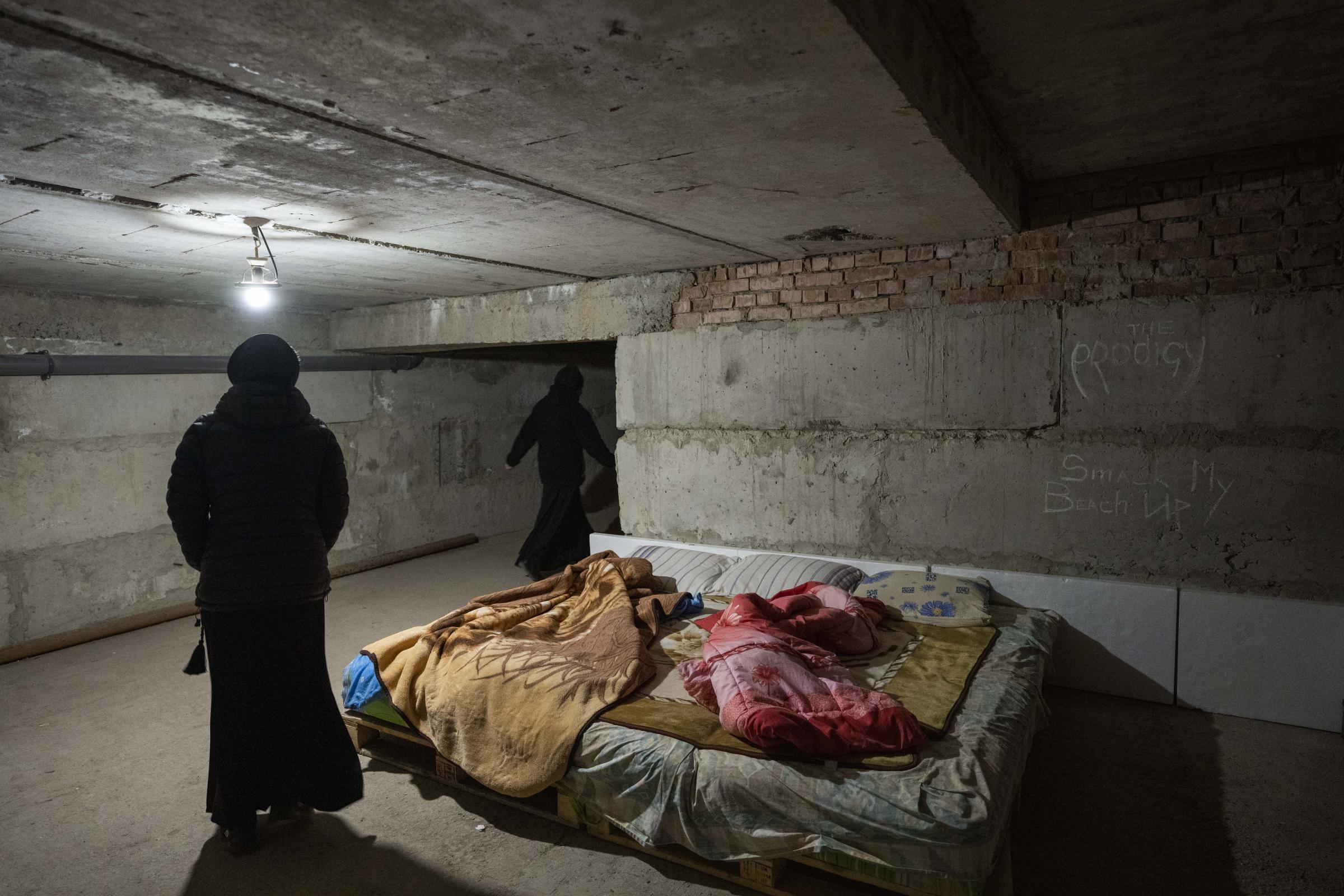 Ukraine's nuns open monastery doors to the displaced - The basement nuns have prepared to take shelter when air...