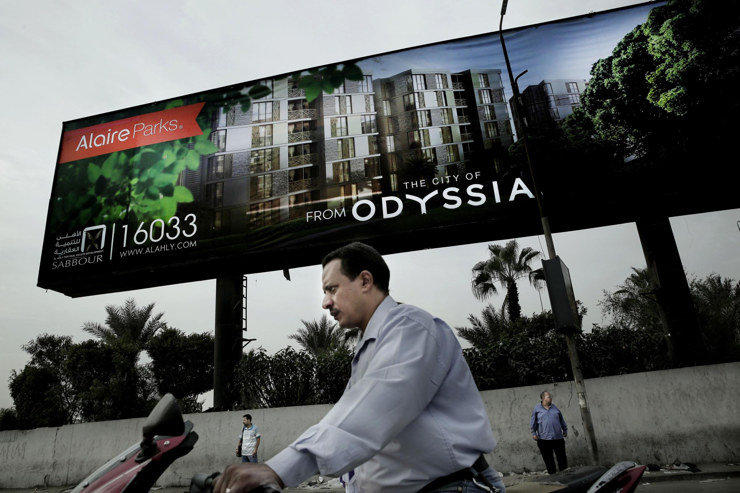  A billboard promoting a new residential housing compound in Cairo in 2018. 