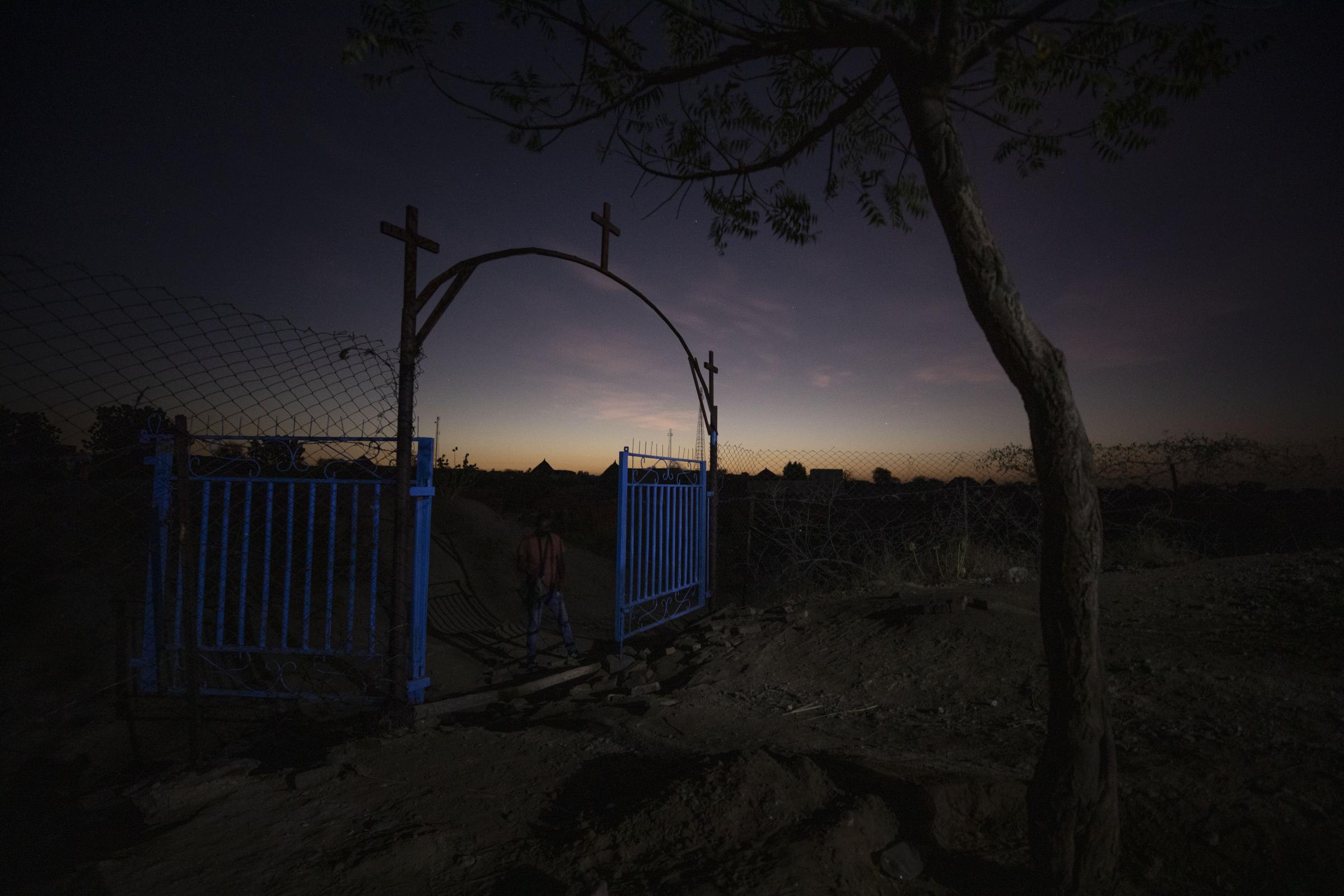 Tigray babies born in bloodshed  -  The gate to a church in Hamdayet. 