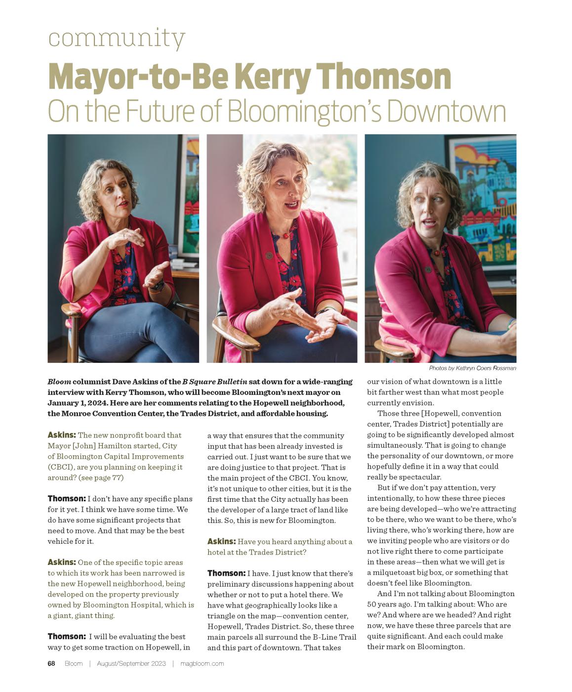 Kerry Thomson, democratic nomin...hotos by Kathryn Coers Rossman.