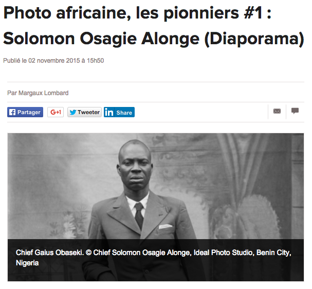 Jeune Afrique: Photo africaine, les pionniers #1 : Solomon Osagie Alonge (Diaporama)