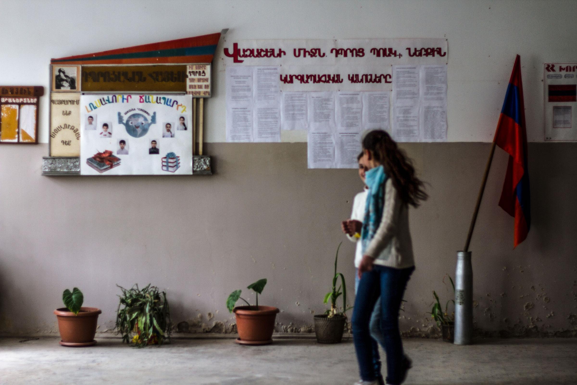 The Armenian School on the Border -  The presence of schoolchildren is clearly felt through...