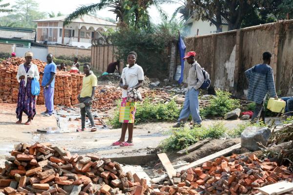 Bujumbura - City in the Heart of Africa - All the labor for clay brick making is done by hand and is local, often requiring a large number...