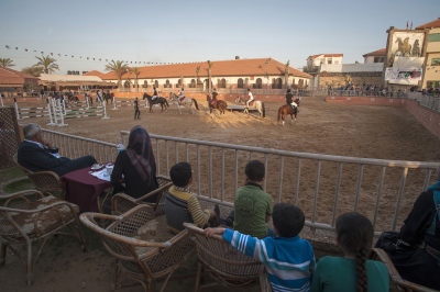  The President's Equestrian Club in the north of Gaza. The Club's restaurant is "The place to be seen for Gaza's teenage elite." Catering to a wealthy, young, secular crowd. Situated adjacent to the Crazy Water Park it is part of the limited recreational "circuit" for wealthy Gazans. 