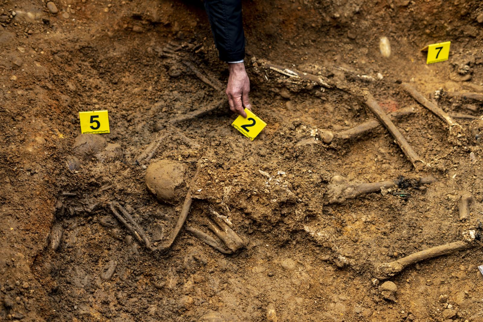 The exhumation of civil war victims in Villadangos del Paramo
