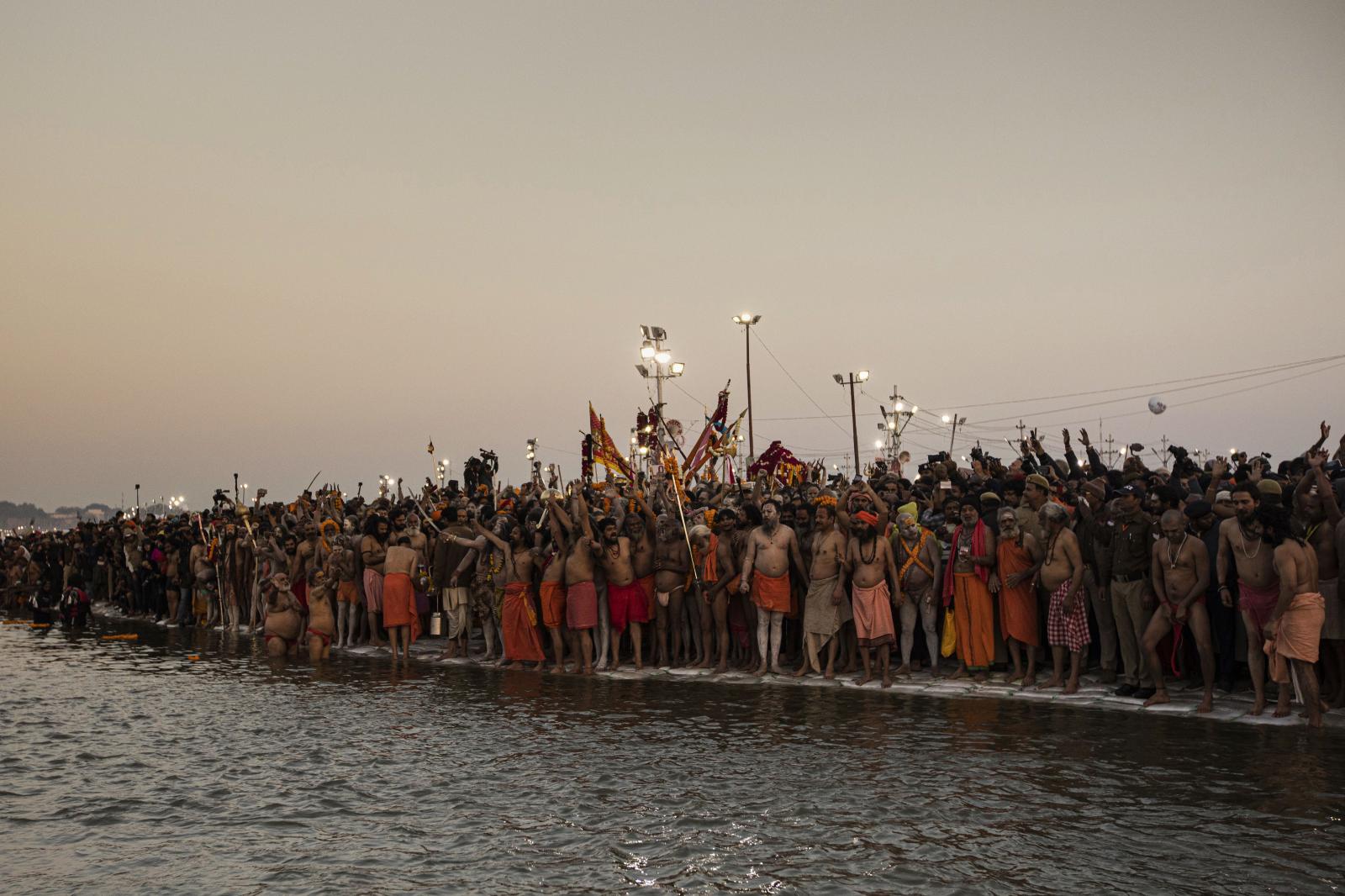 Indian sadhus (Hindu holy men) ... GALIANA / AFP) Allahabad India