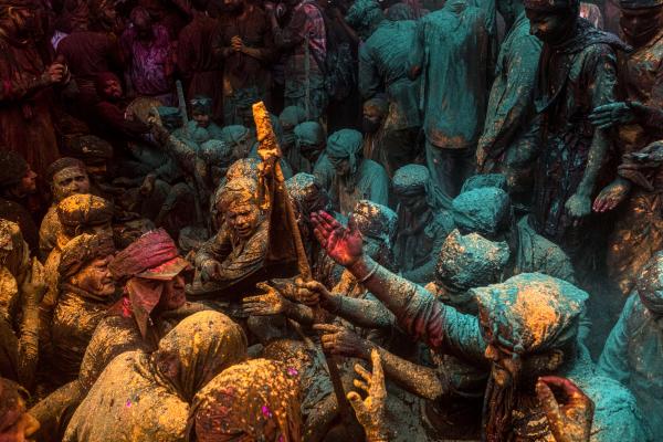 Image from Religion and Festivals - Hindu devotees take part in a traditional gathering...