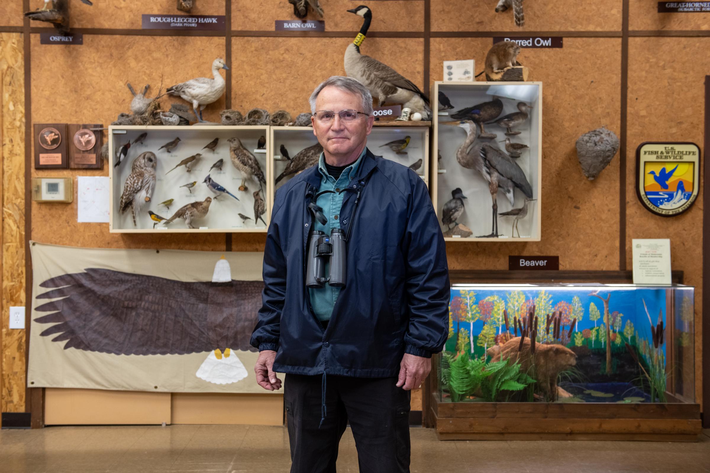 Preserving a Slice of Wilderness -  David Fitch, a long-time volunteer at the Montezuma National Wildlife Refuge, stands before...