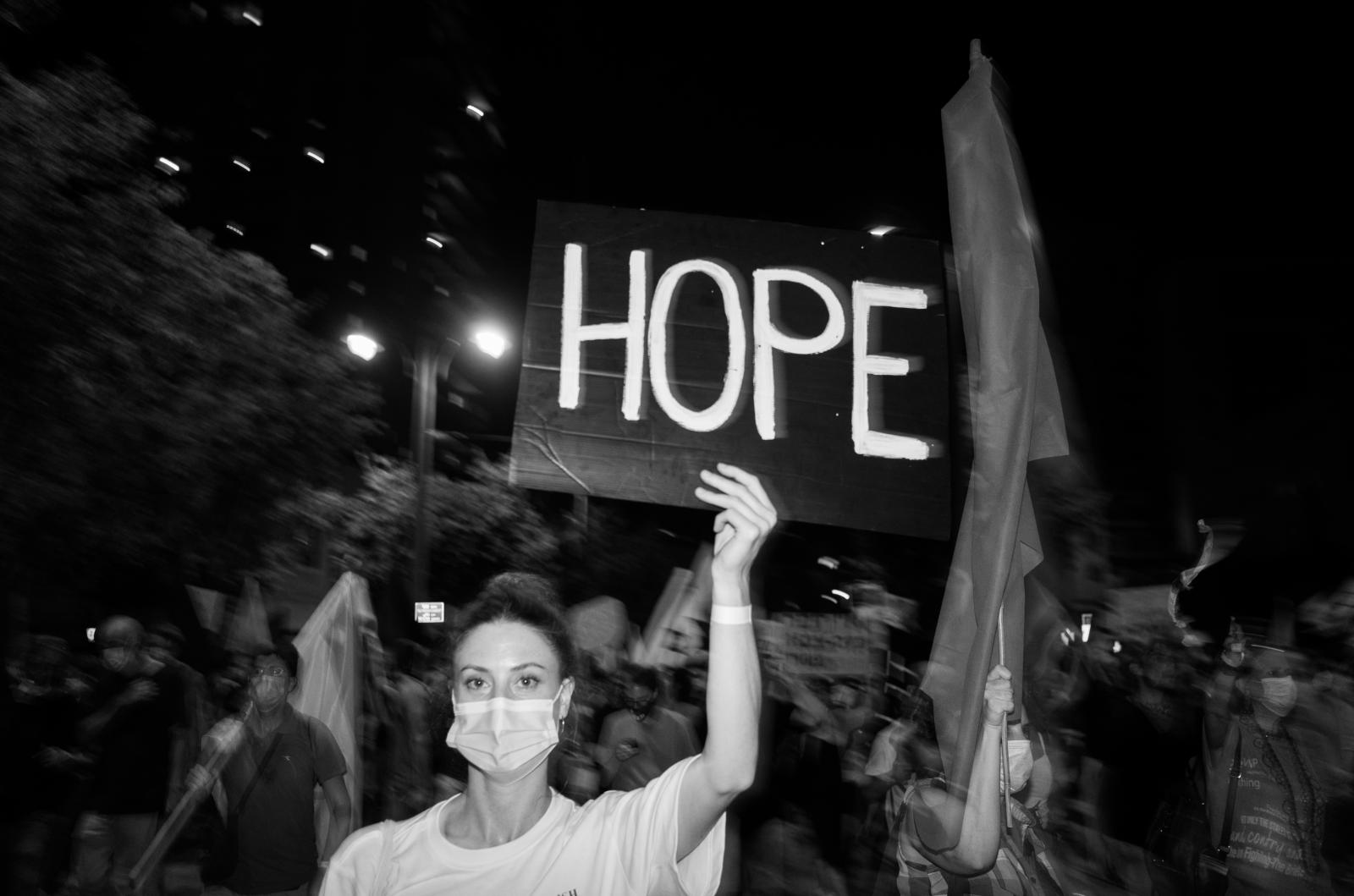 HOPE - Anti BIBI Balfour protest, Jerusalem