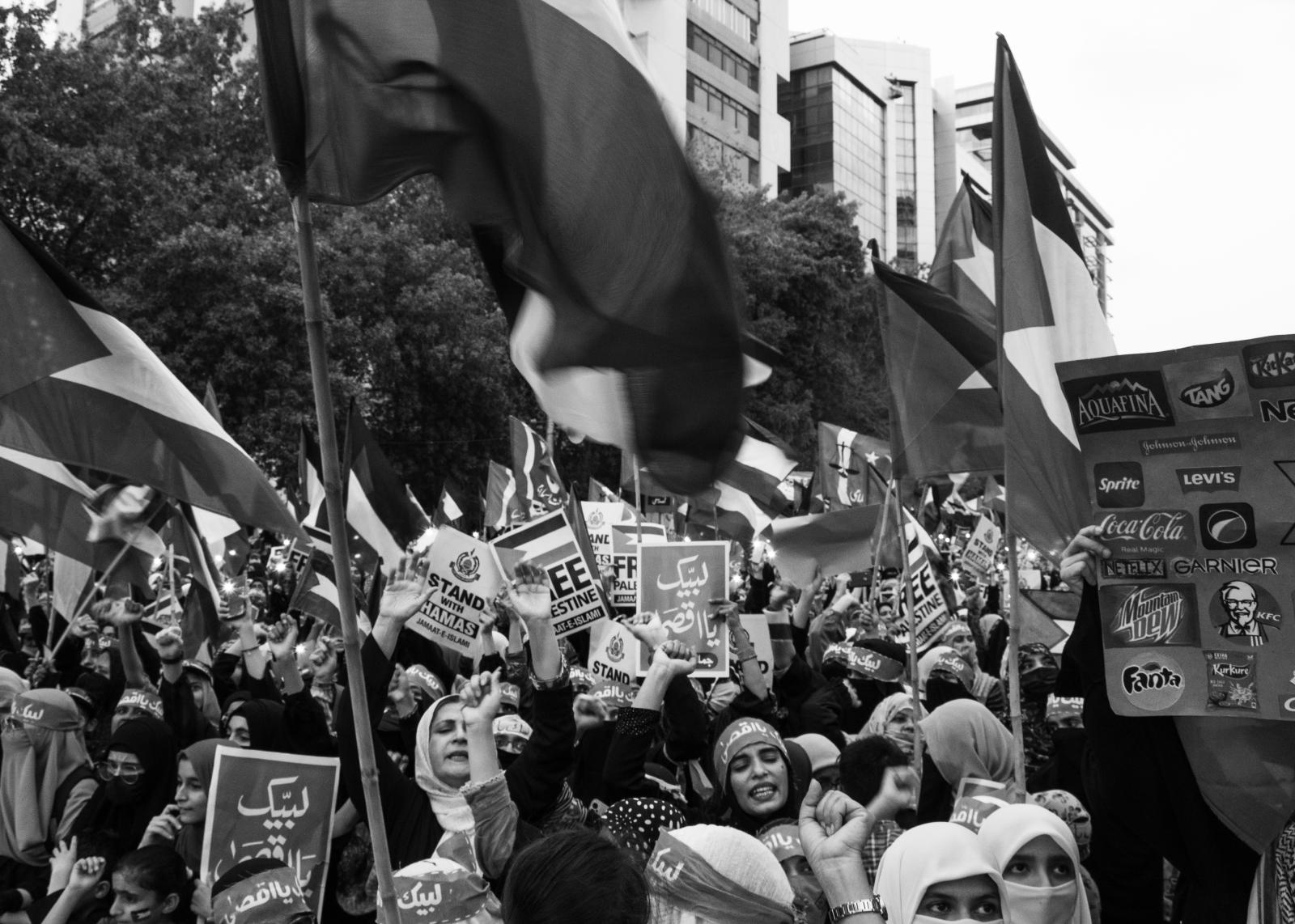 From the river to the sea - Women were seen in large strength joining the protest held in solidarity with Palestine on 15...