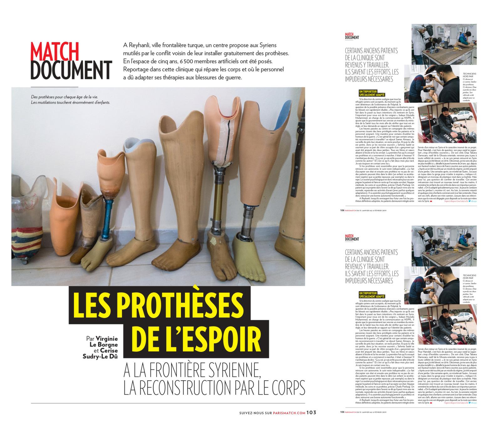 Publications - Paris Match, février 2019 Les prothèses de...