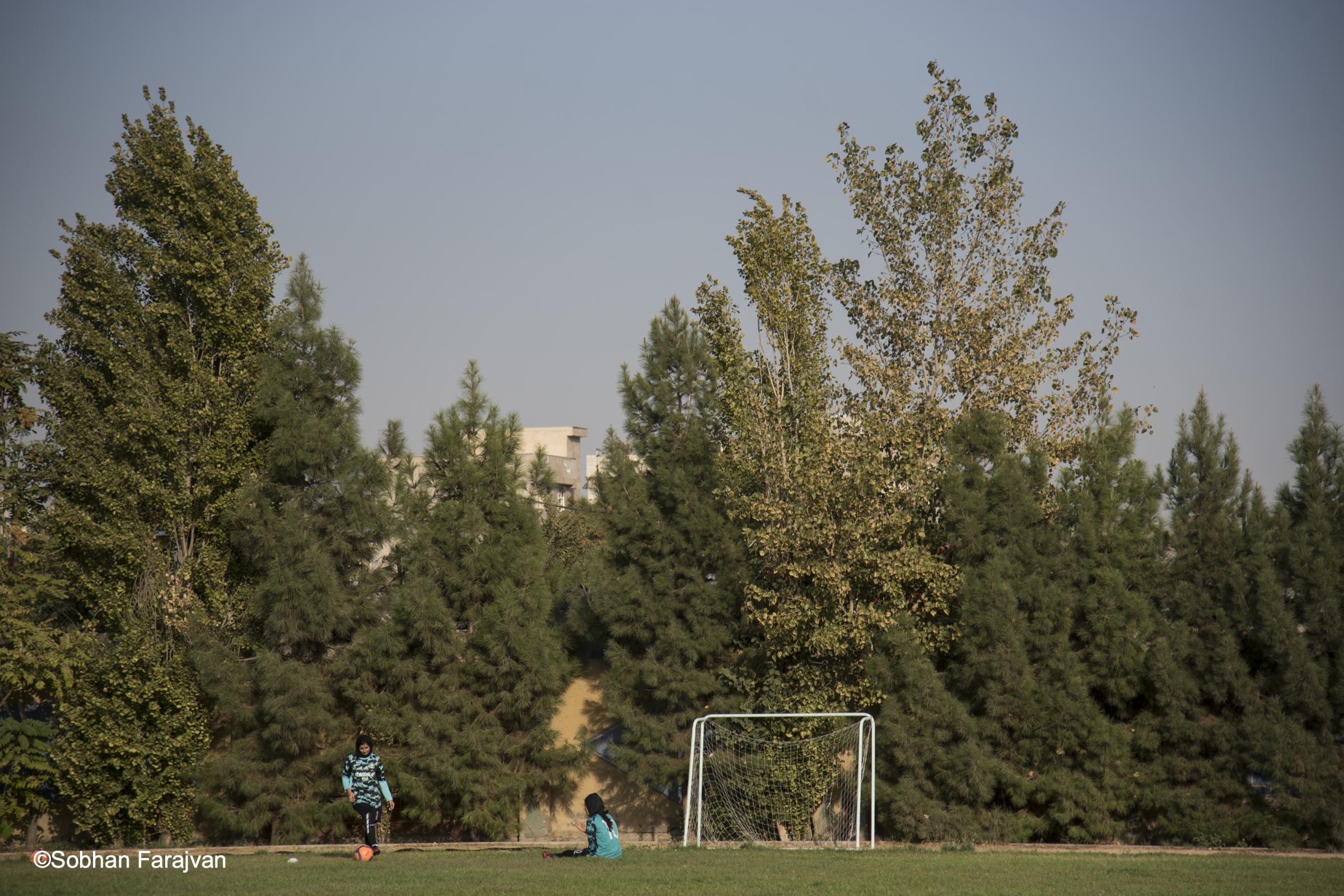 Iranian women's soccer academy (2022) - Iranian girl players are training soccer on the academy...