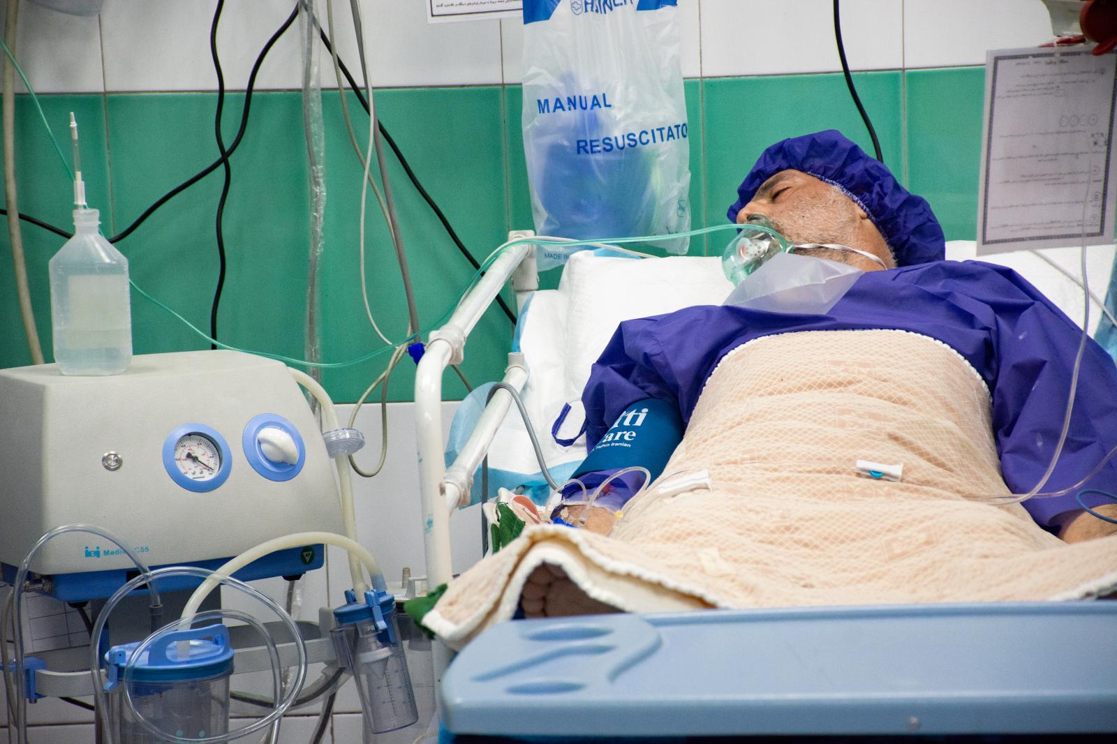An Iranian elderly man who has ...n Tehran, Iran, March 24, 2020.