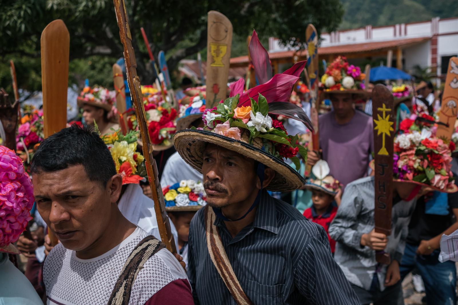 The procession during Corpus Ch... groups of dancers participate.