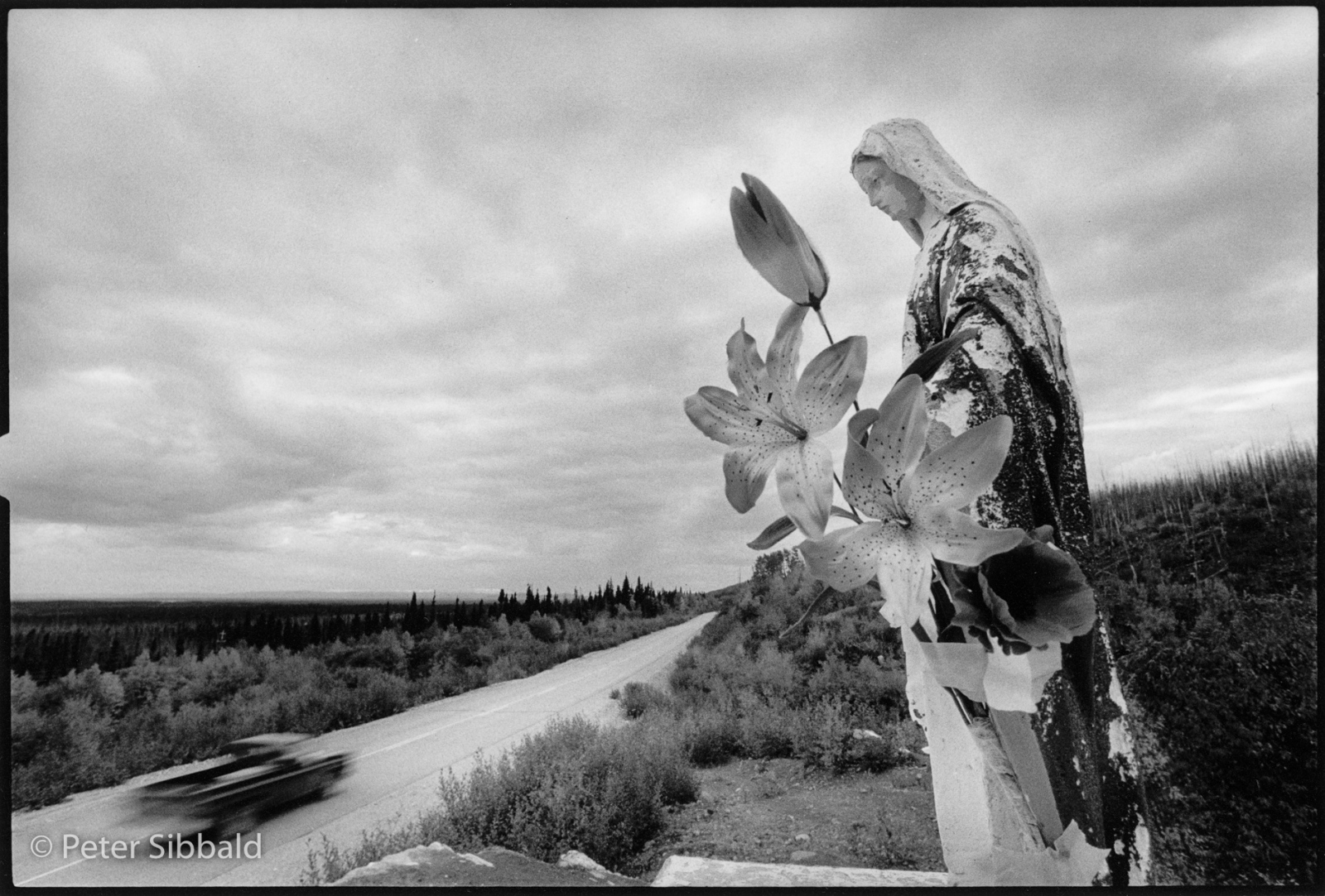  Shrine to the Virgin Mary alongside the Northwest River Road between Happy Valley - Goose Bay and the Innu village of Sheshatshiu. The shrine was...