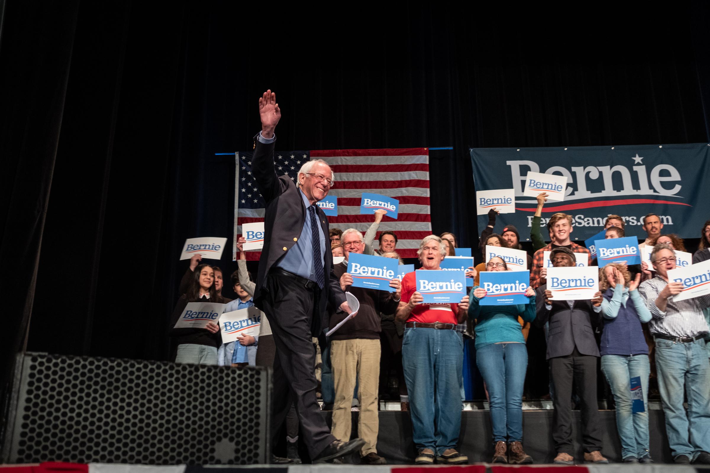 Bernie Sanders in Keene, NH - Bernie Sanders takes the stage at the Colonial Theatre in...