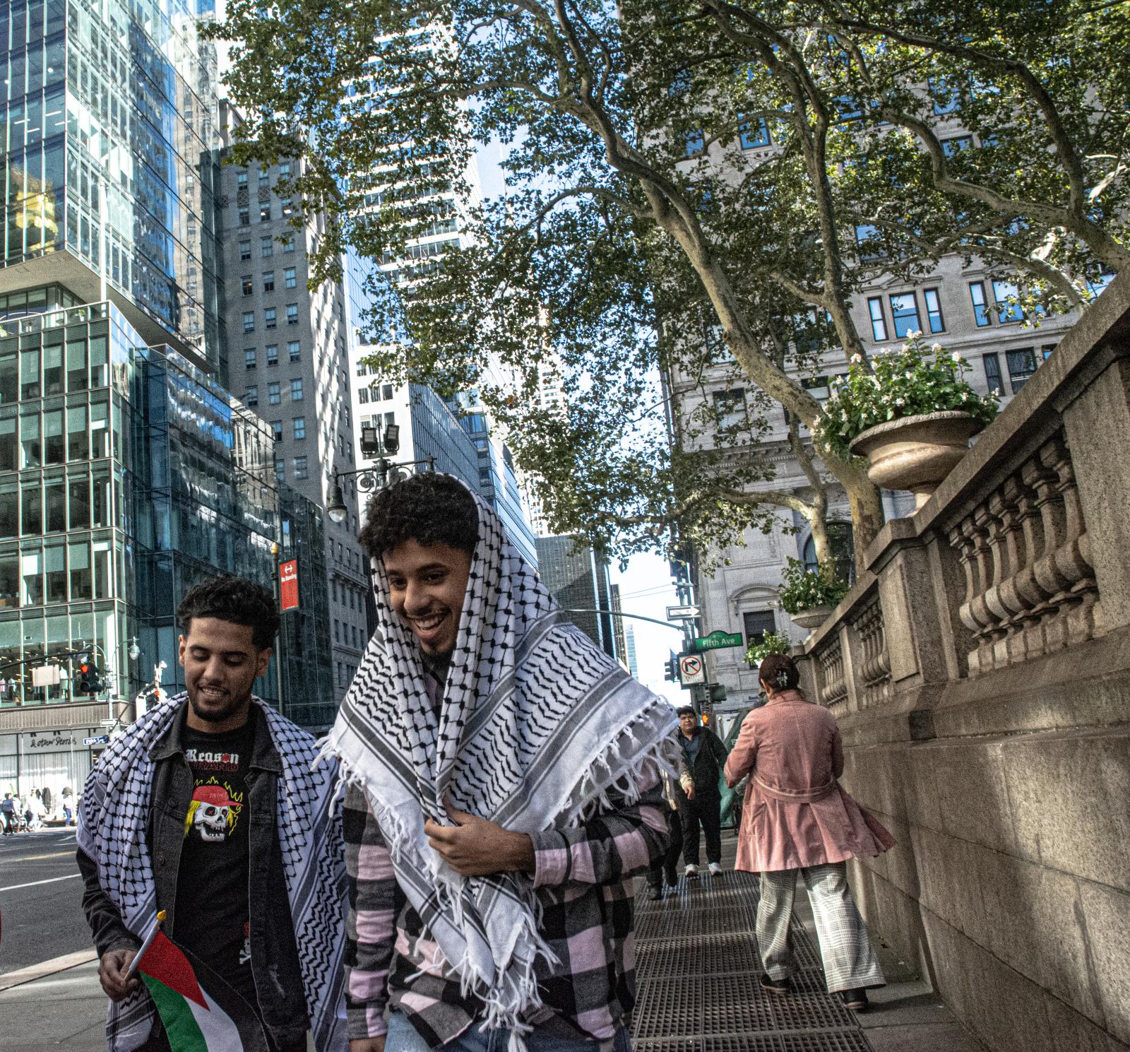 Pro-Palestine March in Times Square, New York City on Friday October 13, 2023.. 
