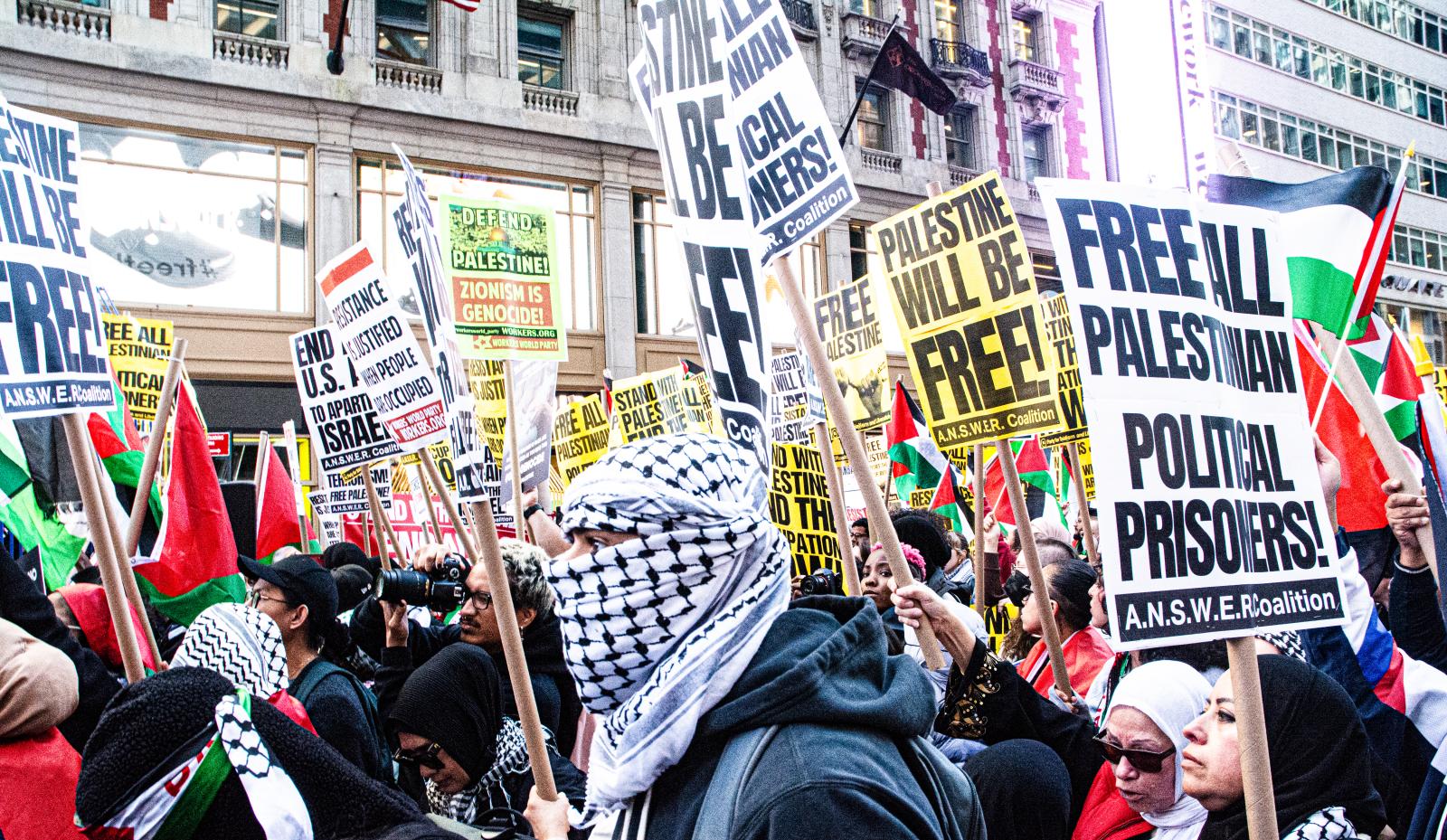 Pro-palestine March In Times Square, New York City On Friday October 13 