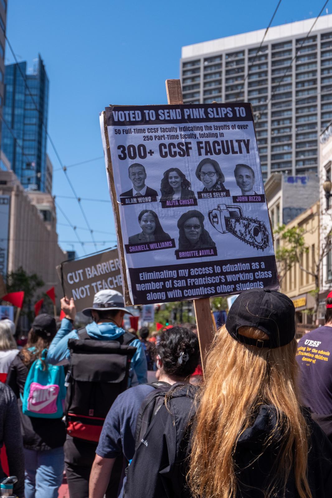 City College Protest March - Hundreds of workers from different unions around the Bay...