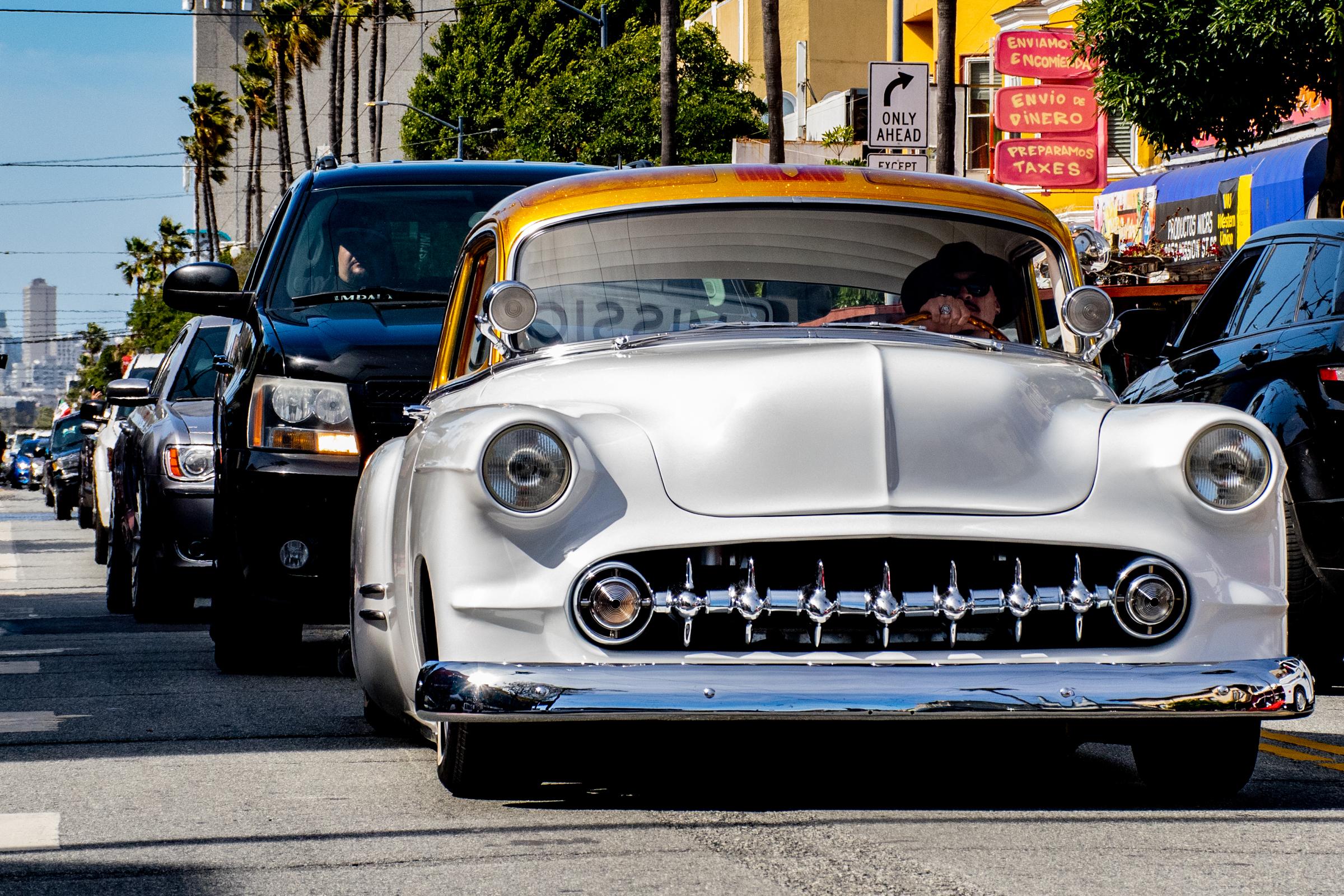 Lowriders Cinco de Mayo Show -  Lowriders stroll down Mission street during the annual...