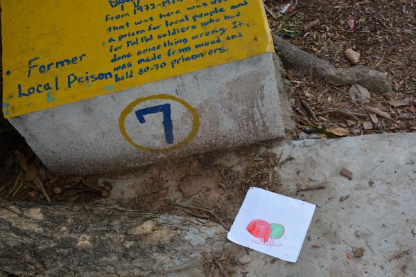 Image from Revisiting Khmer Rouge - The stone marked the exact location of the prison and...