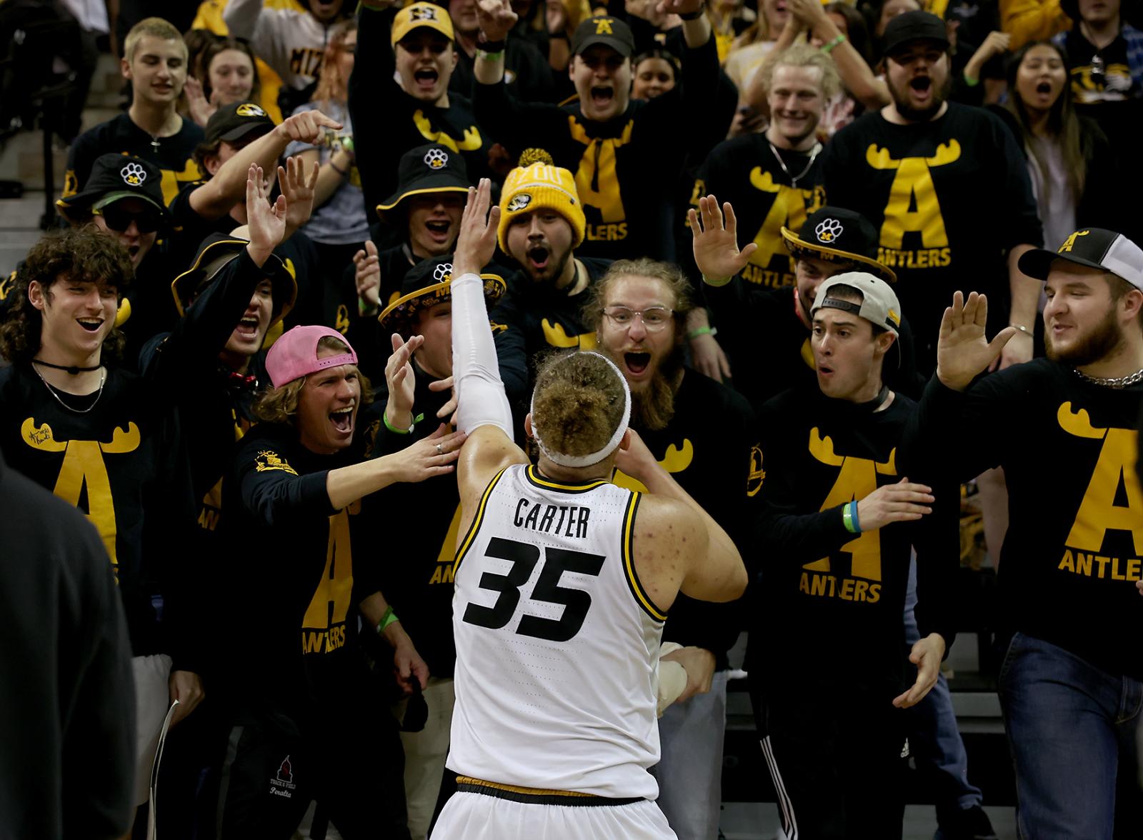 Image from Sports - Noah Carter greets the crowd following an overtime win on...