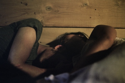 Image from xi: State of the Union - Bobby and Monica asleep in a cabin, Roscoe, NY