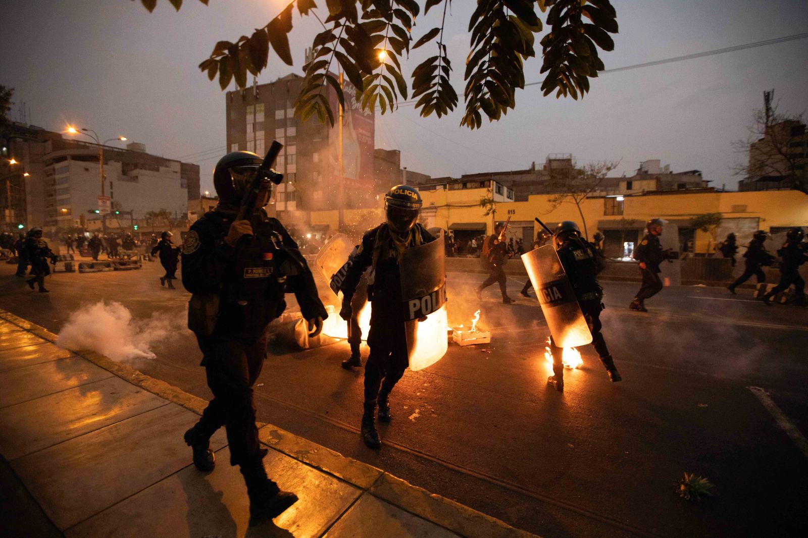 DECEMBER 9 - LIMA, PERU: Police... Deutsche Presse-Agentur | dpa.