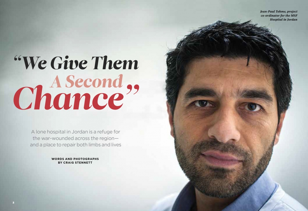 Published story on MSF Hospital for Reconstructive Surgery in in Amman, Jordan.